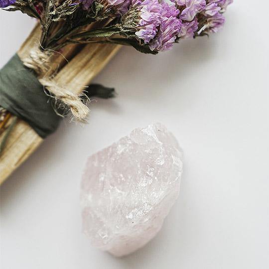 Palo Santo with Dried Flowers and Crystal - agoracurated